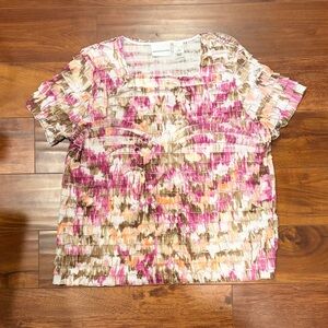 Alfred Dunner Multicolor Textured Blouse Size Medium